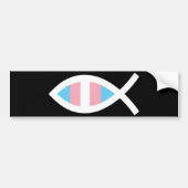 Ichthys Jesus Fish LGBTQ Transgender Christelijk Bumpersticker (Voorkant)