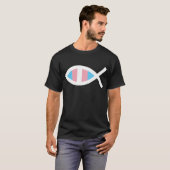 Ichthys Jesus Fish LGBTQ Transgender Christelijk T-shirt (Voorkant volledig)