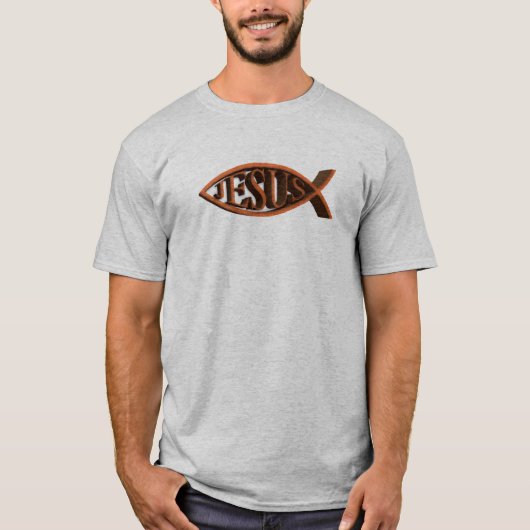 Ichthys Oak Christelijk Fish Symbol T-shirt (Voorkant)