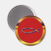 Ichthys rood-gouden magneet (Voorkant / Achterkant)