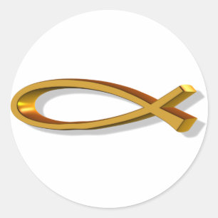 ICHTUS 3D RONDE STICKER