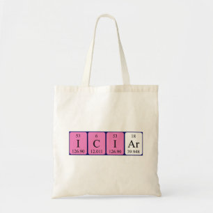 Iciar periodieke lijstnaam canvas tas