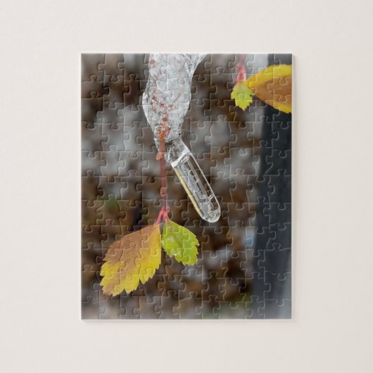 Icicle op blad legpuzzel (Verticaal)
