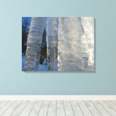 Icicles Abstracte Blauwe Winterfotografie Canvas Afdruk (Insitu (Houten vloer))