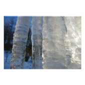 Icicles Abstracte Blauwe Winterfotografie Foto Afdruk (Voorkant)