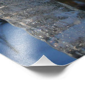 Icicles Abstracte Blauwe Winterfotografie Foto Afdruk (Hoek)