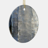 Icicles Abstracte Blauwe Winterfotografie Keramisch Ornament (Rechts)