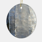 Icicles Abstracte Blauwe Winterfotografie Keramisch Ornament (Links)
