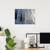 Icicles Abstracte Blauwe Winterfotografie Poster (Thuiskantoor)