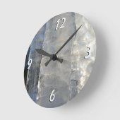 Icicles Abstracte Blauwe Winterfotografie Ronde Klok (Hoek)