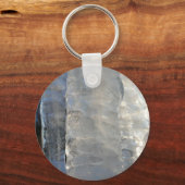 Icicles Abstracte Blauwe Winterfotografie Sleutelhanger (Voorkant)