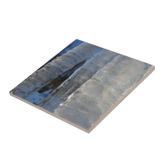 Icicles Abstracte Blauwe Winterfotografie Tegeltje (Zijkant)