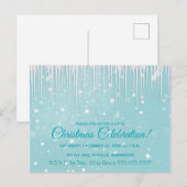 Icicles in de winter Aqua kerstfeest uitnodiging Briefkaart (Voorkant / Achterkant)