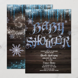 Icicles Winter Wonderland Baby shower, bevroren Kaart