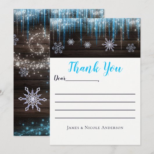 Icicles Winter Wonderland Hartelijk dank Bedankkaart (Voorkant / Achterkant)