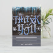 Icicles Winter Wonderland Hartelijk dank Bedankkaart (Staand voorkant)