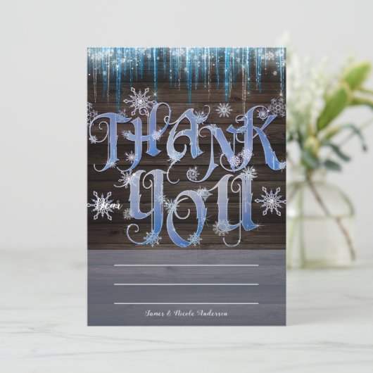 Icicles Winter Wonderland Hartelijk dank Bedankkaart (Staand voorkant)