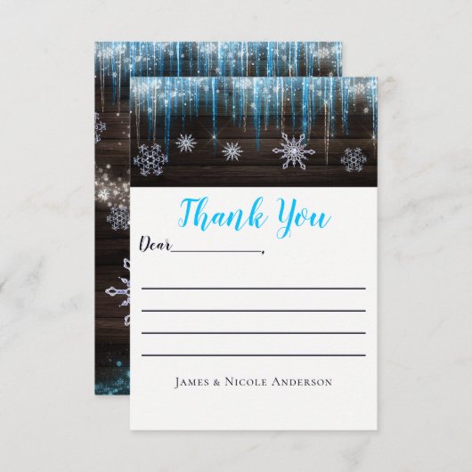 Icicles Winter Wonderland Hartelijk dank Bedankkaart (Voorkant / Achterkant)