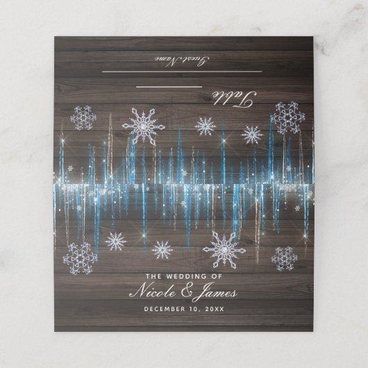 Icicles Winter Wonderland Table Number, bevroren Plaatskaartje (Buitenkant ongevouwen)