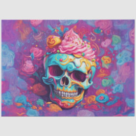 Icing Cake Skull Whimsical Decoupage Papier