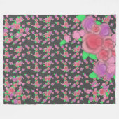 Icing On The Cake Roze Roosprint Bloemige Fleece Deken (Voorkant (Horizontaal))