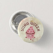Icing Queen Cupcake Ronde Button 3,2 Cm (Voorkant /achterkant)