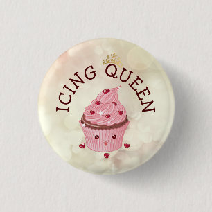 Icing Queen Cupcake Ronde Button 3,2 Cm