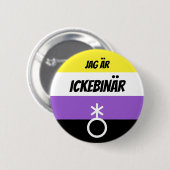 Ickebinär-symbool knapp ronde button 5,7 cm (Voorkant /achterkant)