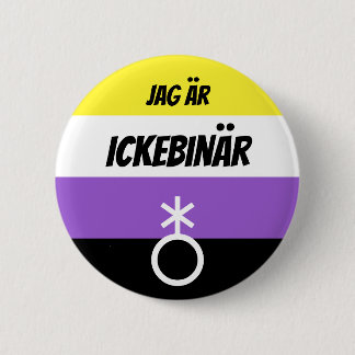 Ickebinär-symbool knapp ronde button 5,7 cm