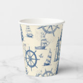 Icoate oceaangeïnspireerde gegevens papieren bekers (Achterkant)