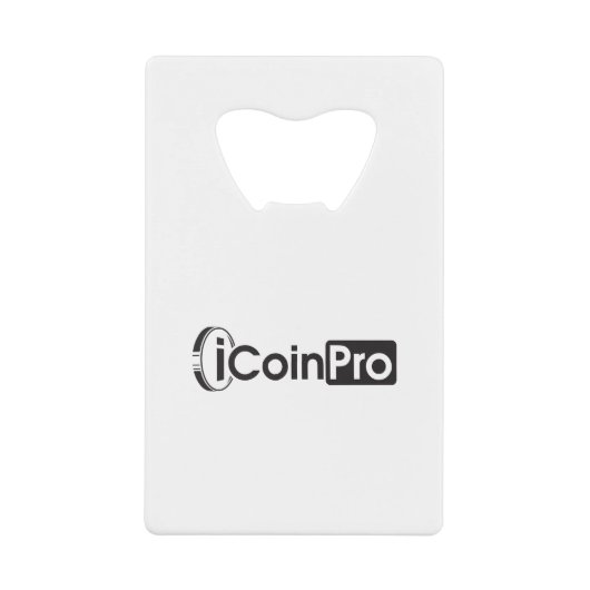 iCoinProLogo zwart Creditkaart Flessenopener (Voorkant)