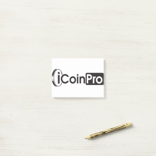 iCoinProLogo zwart Post-it® Notes (Op bureau)