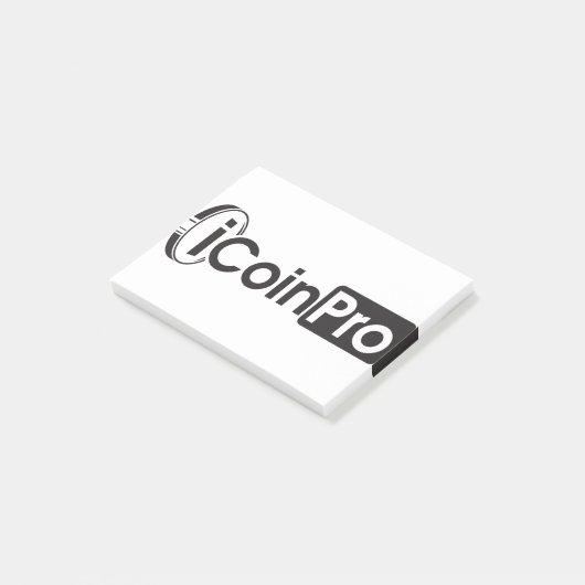 iCoinProLogo zwart Post-it® Notes (Schuin)