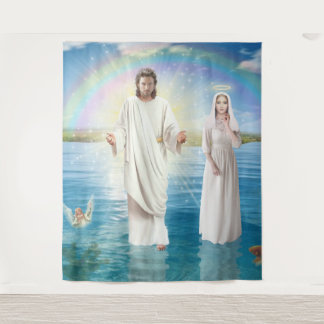 Icon afbeelding afgebeeld Jezus Christus Wandkleed