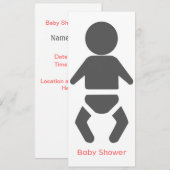 ICON Baby shower Uitnodigen Kaart (Voorkant / Achterkant)
