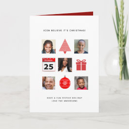 ICON gelooft dat zijn 5-fotto-coLLAGE Modern Feestdagen Kaart