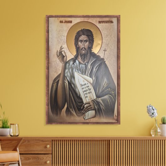 Icon of the Saint John Canvas Afdruk (Insitu (Woonkamer))