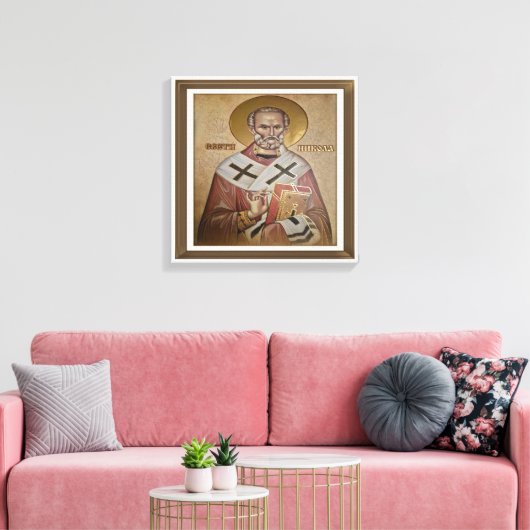 Icon of the Saint Nicholas Canvas Afdruk (Insitu (Woonkamer))
