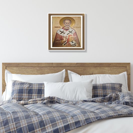 Icon of the Saint Nicholas Canvas Afdruk (Insitu (Slaapkamer))