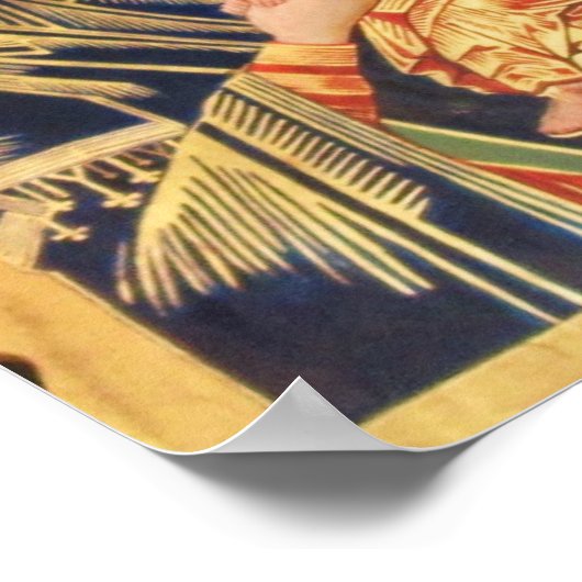 ICON - POSTER virgin en Baby Jesus en angels (Hoek)