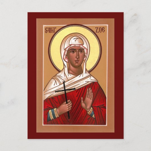 Icon Prayer Kaart Saint Zoe - Blank op achterzijde (Voorkant)