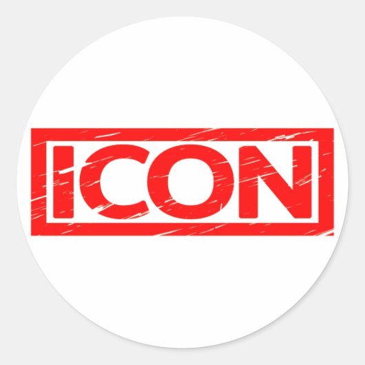 Icon Stamp Ronde Sticker (Voorkant)