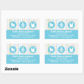 Icon Trio Blauw Baby Stripes Rechthoekige Sticker (Vel)