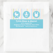 Icon Trio Blauw Baby Stripes Rechthoekige Sticker (Tas)