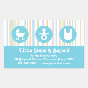 Icon Trio Blauw Baby Stripes Rechthoekige Sticker