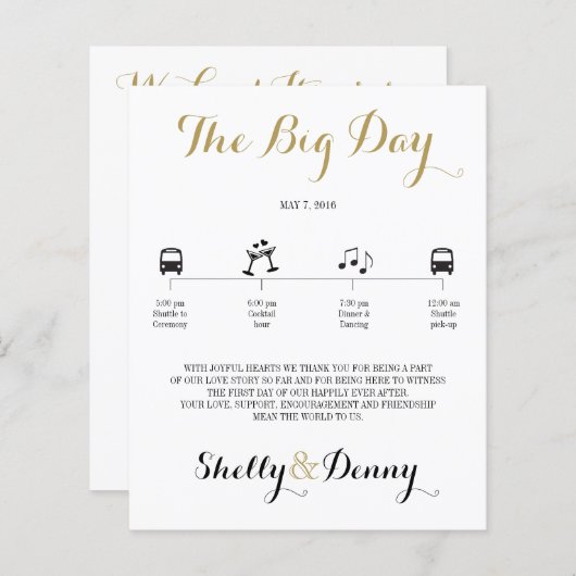 Icon Wedding Itinerary (Voorkant / Achterkant)