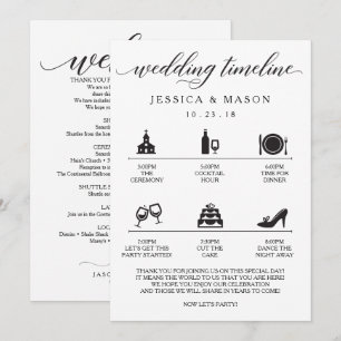 Icon Wedding Itinerary and Wedding Welcome Kaart