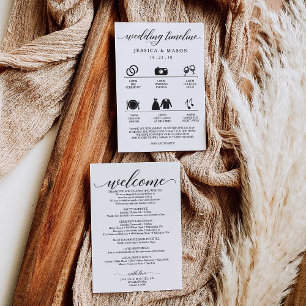 Icon Wedding Itinerary and Wedding Welcome Programmakaart