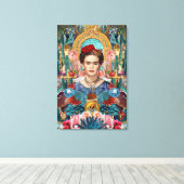 icone-mexicaine-frida-kahlo canvas afdruk (Insitu (Houten vloer))