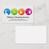Iconen reinigen | huishouding | Hoteldiensten Visitekaartje (Voorkant / Achterkant)